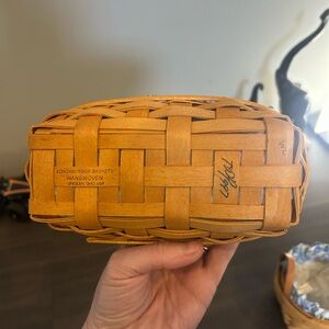 Longaberger Basket with Floral Liner - Yellow and Multicolor